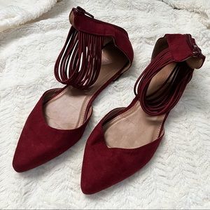 Charlotte Russe Burgundy Pointy Flats Sz 8